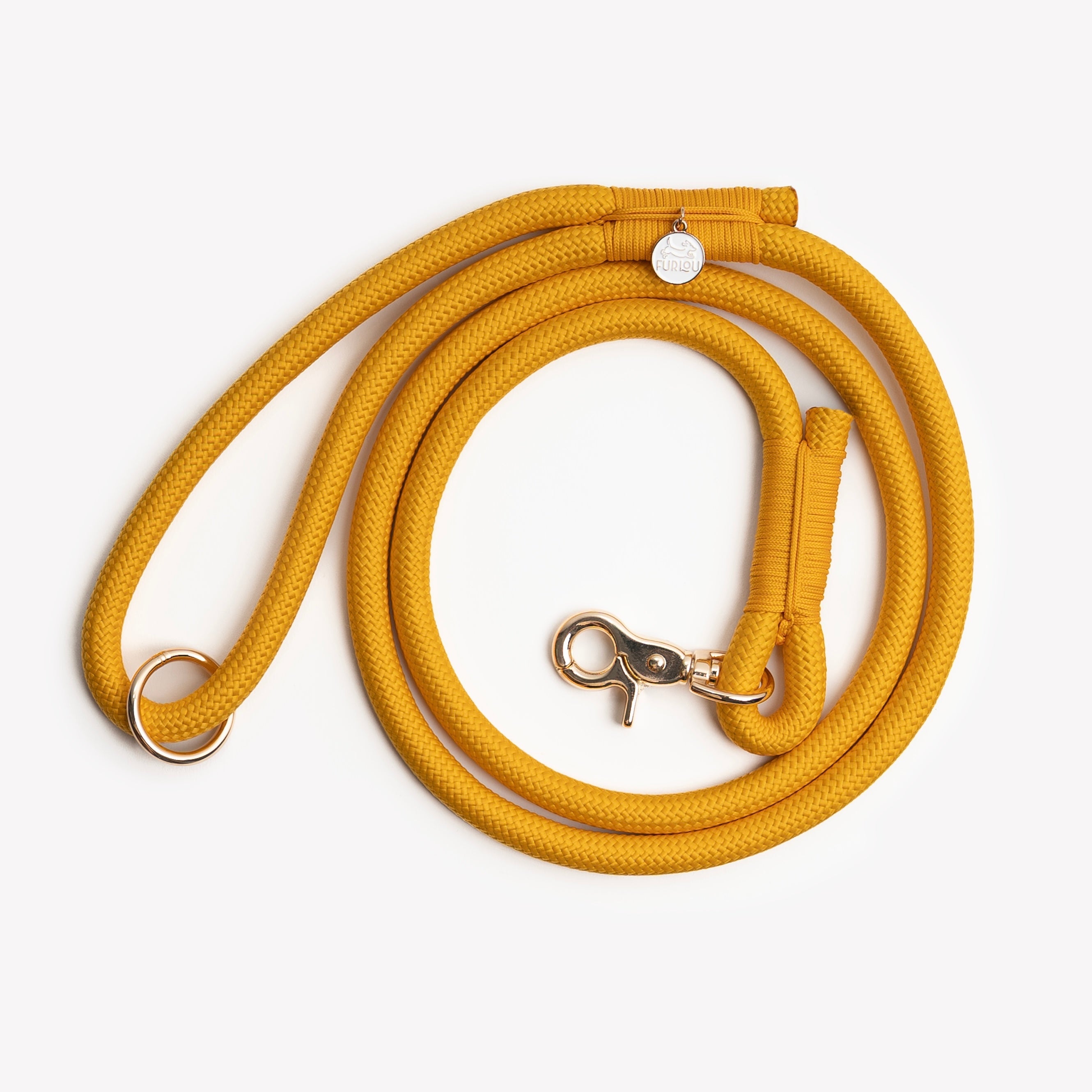 Braided Rope Leash — Yellow
