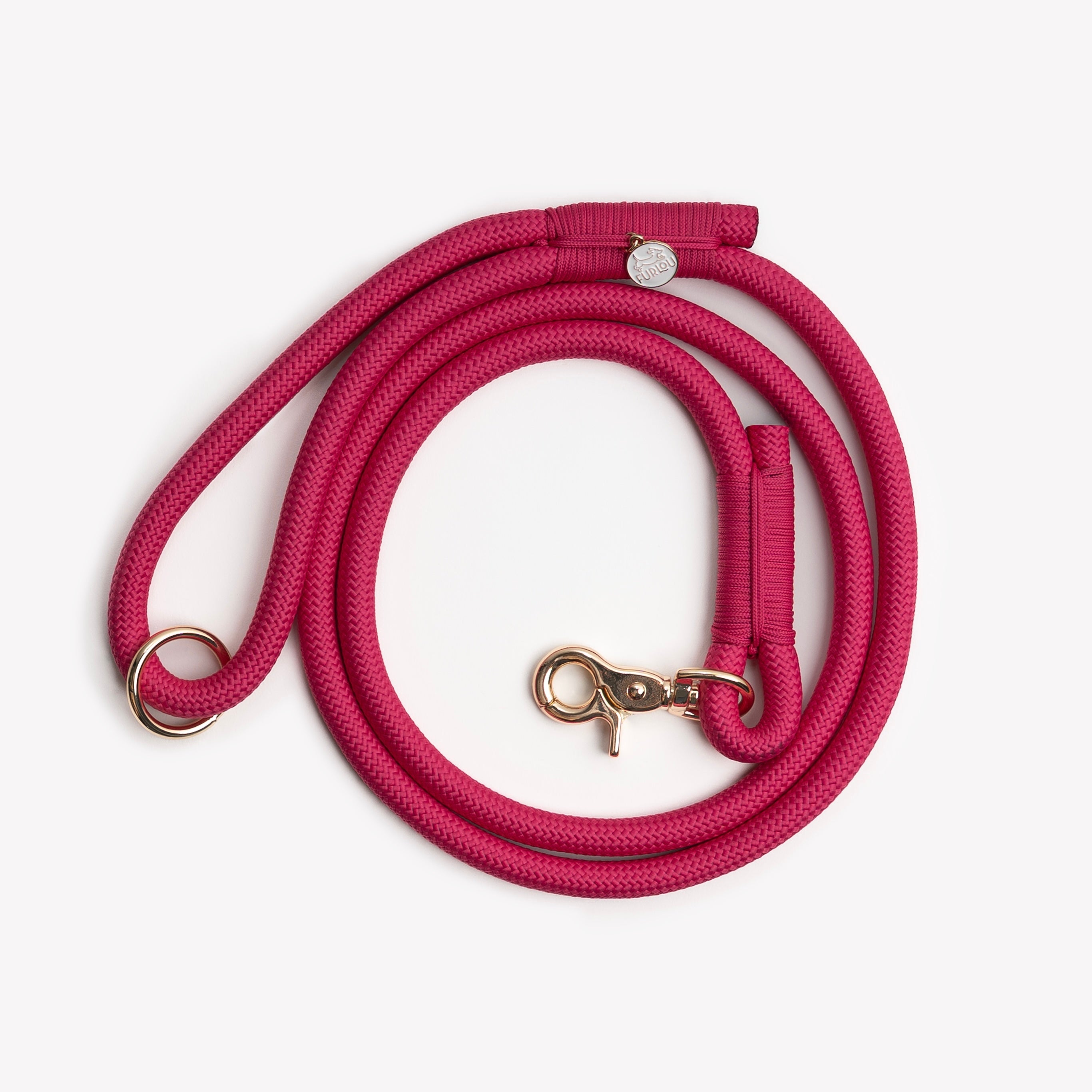 Braided Rope Leash — Magenta
