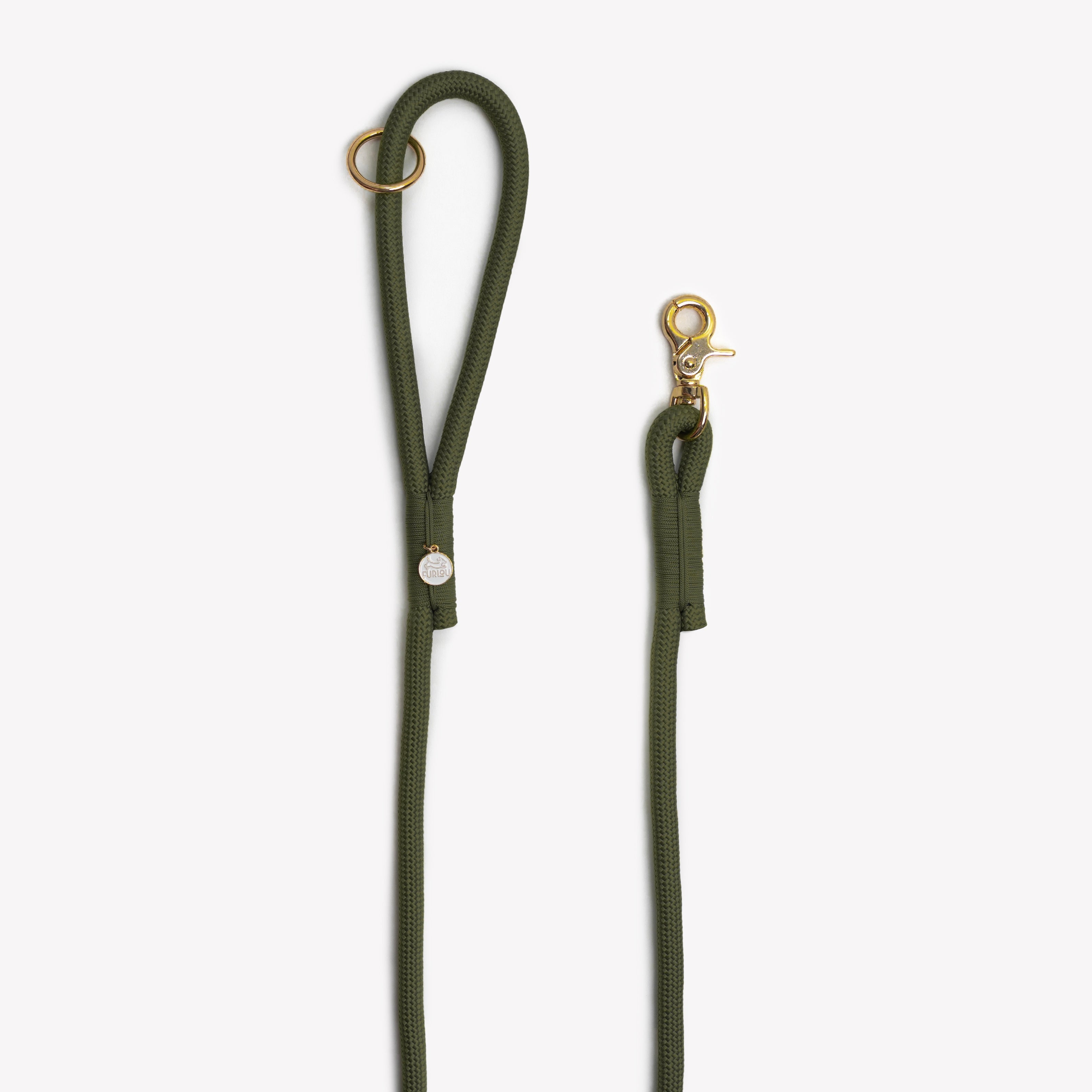 Braided Rope Leash — Moss Green