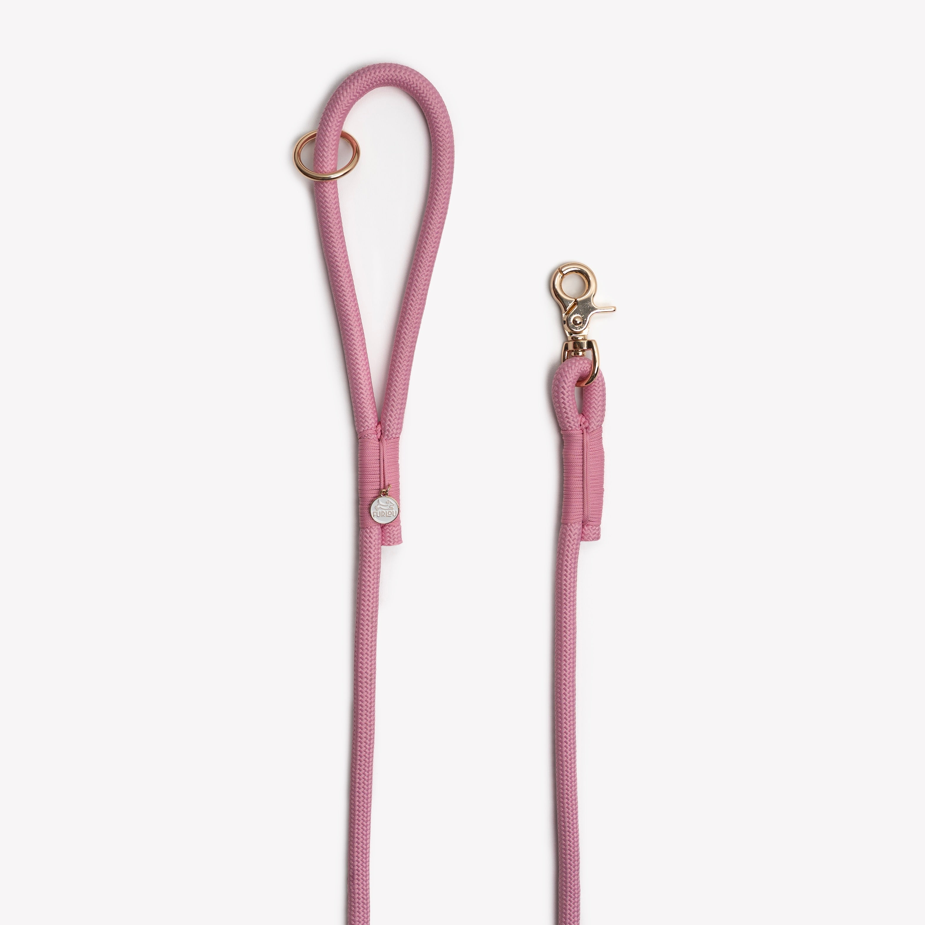 Braided Rope Leash — Pink