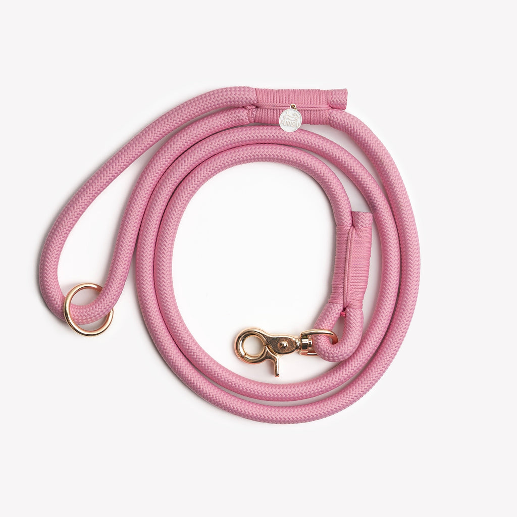 Braided Rope Leash — Pink